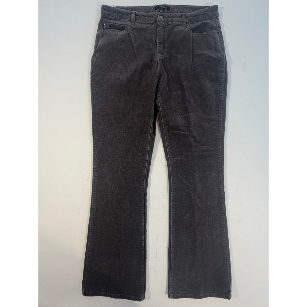 Chadwicks Corduroy Pants Women 12 Charcoal Grey Excellent Bootcut Stretch